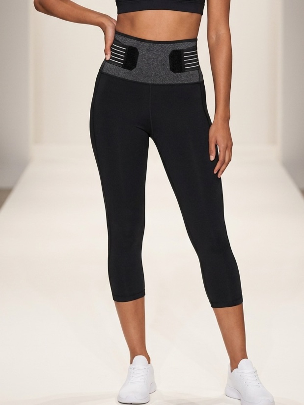 NWT Tommie Copper Plus Size Black Adjustable Back Support Capri Leggings -  3XL